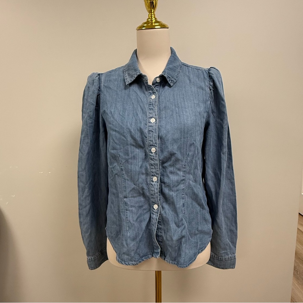 For The Republic Denim Button-Up Shirt | Size M